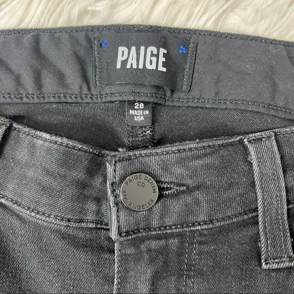 NOT FOR SALE -- SOLD • PAIGE • Lou Lou Flare Leg Jeans Black Fog - Picture 6 of 11
